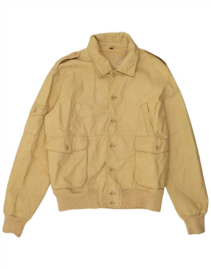 Vintage Ανδρικό Δερμάτινο Μπουφάν IT 50 Large Yellow Leather