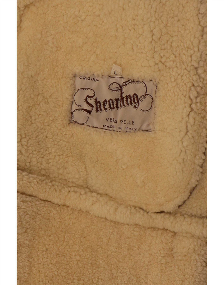 Vintage Ανδρικό Shearling Jacket UK 40 Large Brown