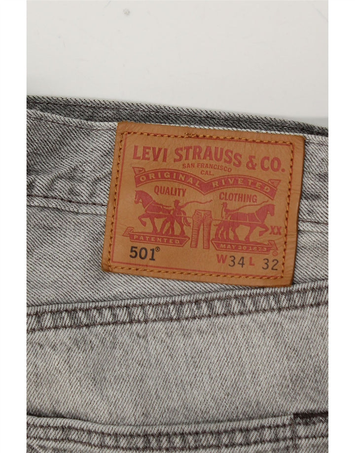 LEVI'S Ανδρικό τζιν 501 ίσιο W34 L30 Γκρι βαμβακερό