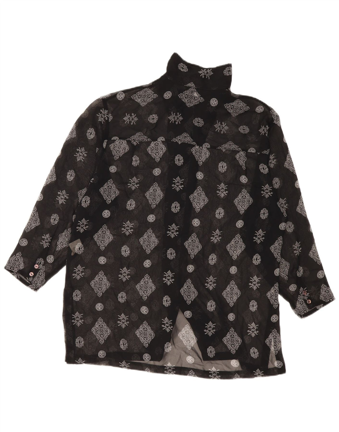 S.Oliver Γυναικείο πουκάμισο Longline Μπλούζα EU 36 Small Black Floral Polyester