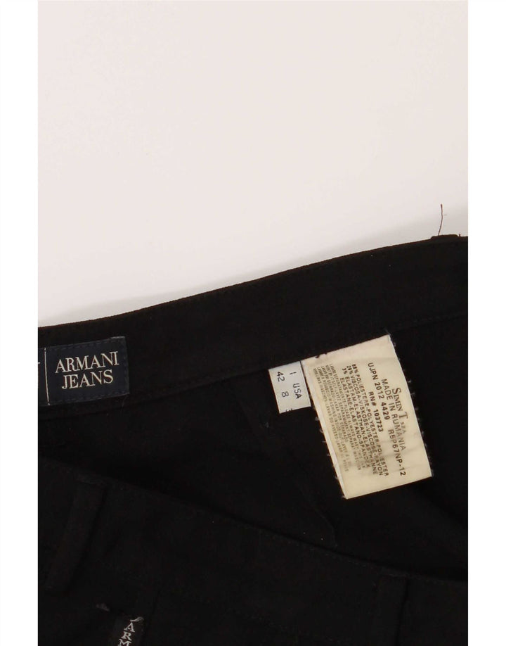 Armani Γυναικείο Bootcut Casual Παντελόνι UK 12 Medium W28 L30 μαύρο πολυεστέρα
