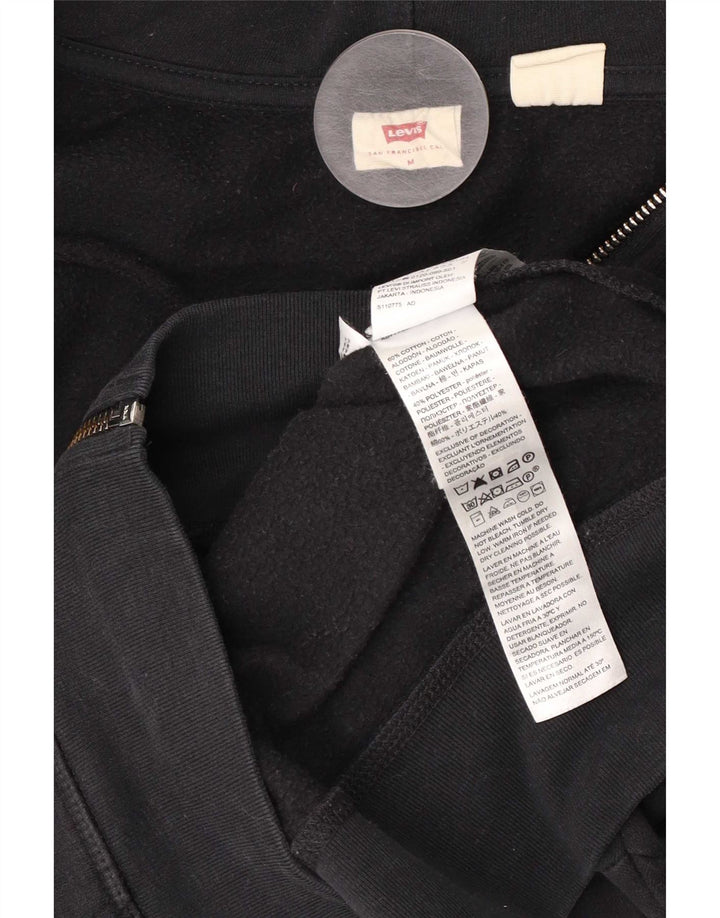 Ανδρικό πουλόβερ με κουκούλα με φερμουάρ Levi's μεσαίο μαύρο βαμβακερό