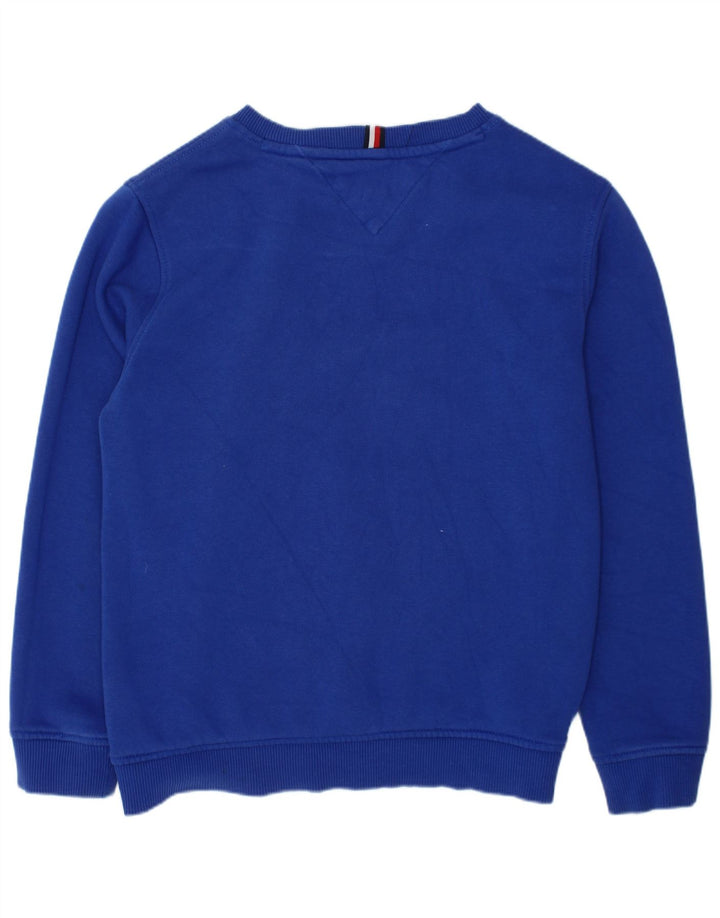TOMMY HILFIGER Γραφικό φούτερ για αγόρια πουκάμισο 8-9 ετών Μεσαίο μπλε βαμβακερό