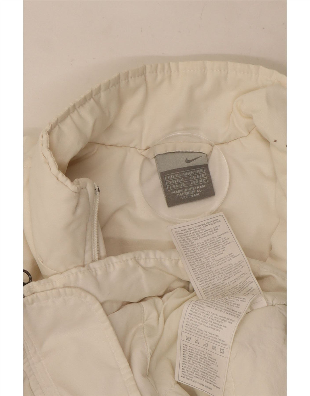 Γυναικείο μπουφάν Nike Windbreaker UK 4/6 XS Λευκό βαμβακερό