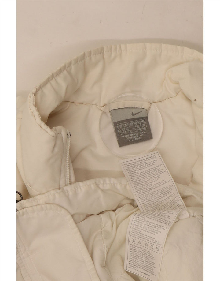 Γυναικείο μπουφάν Nike Windbreaker UK 4/6 XS Λευκό βαμβακερό