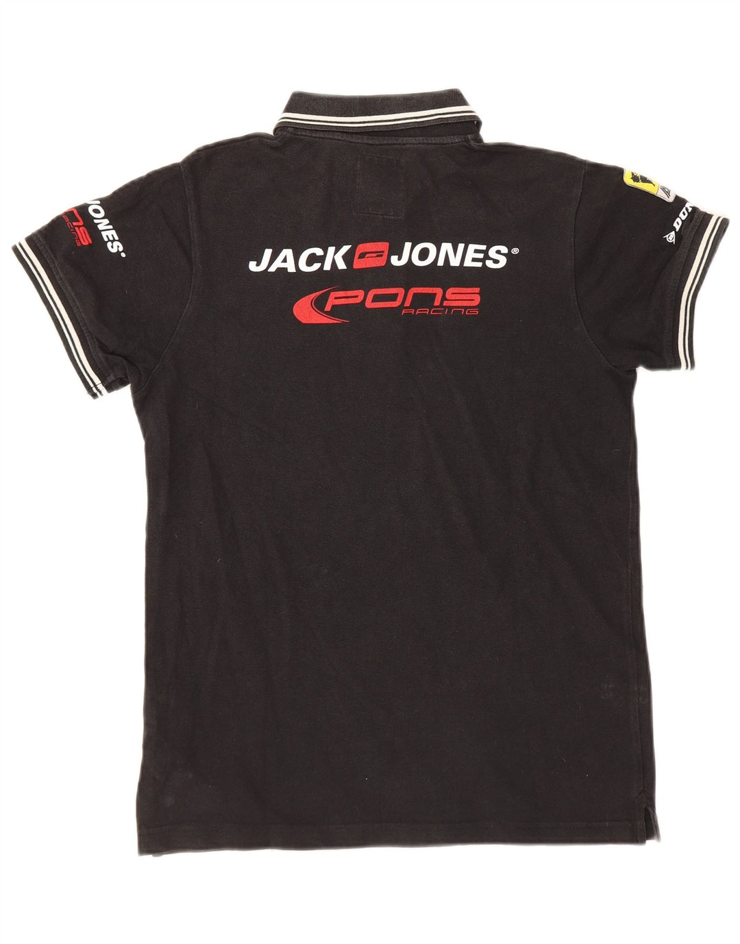 Jack & Jones Ανδρικό γραφικό μπλουζάκι πόλο μικρό μαύρο βαμβακερό