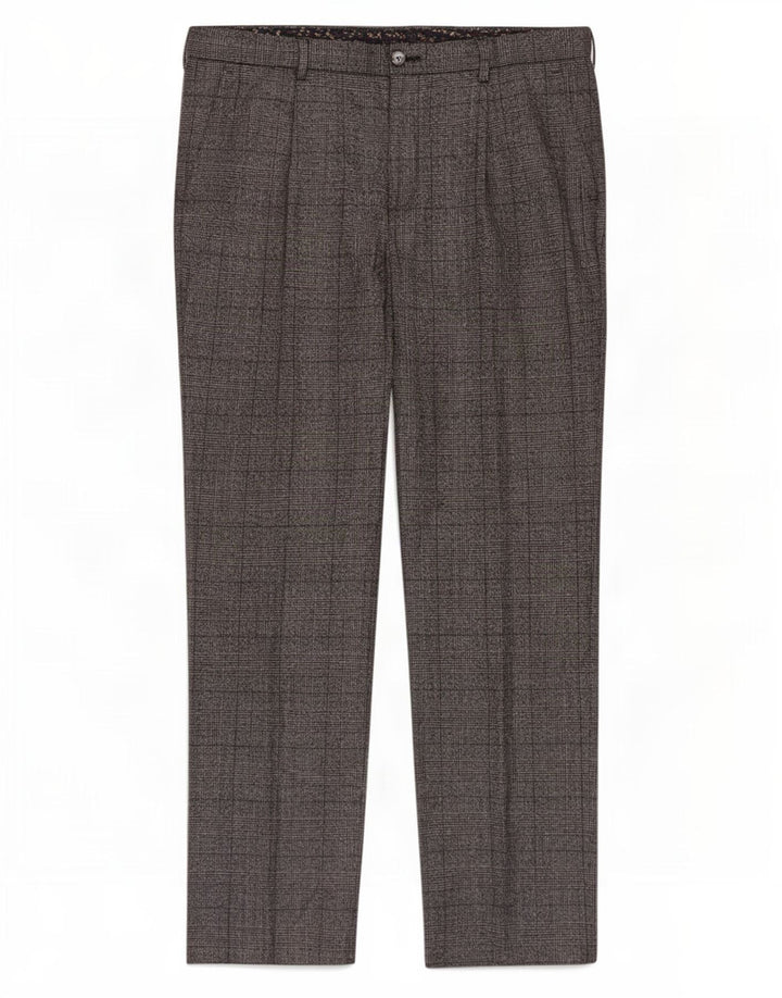 Marks & Spencer Ανδρικό κανονικό παντελόνι W36 L33 Grey Check Polyester