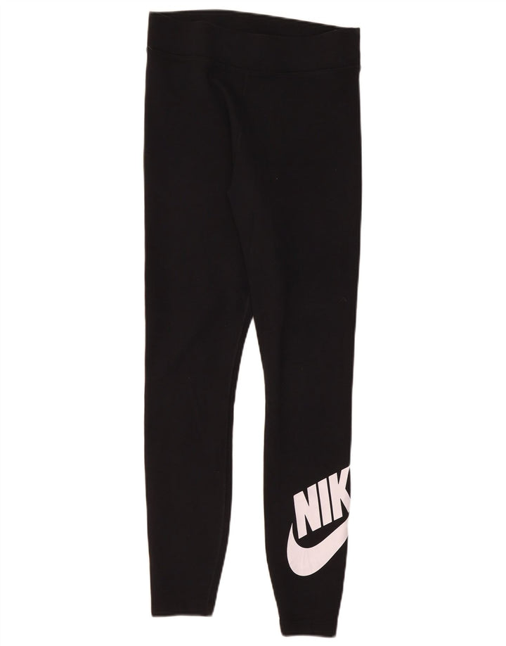 Γυναικεία γραφικά κολάν Nike UK 12 μεσαίο μαύρο βαμβακερό