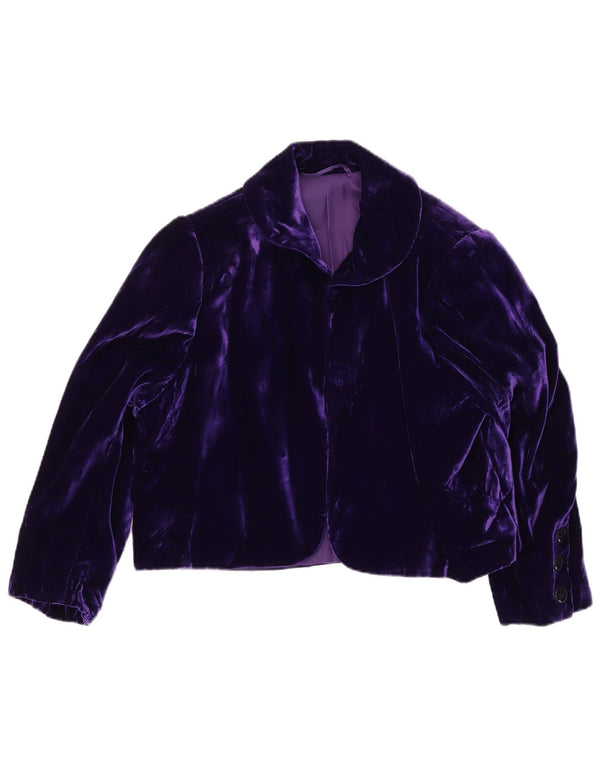 Vintage γυναικείο βελούδινο ανοιχτό μπουφάν Bolero UK 14 Medium Purple