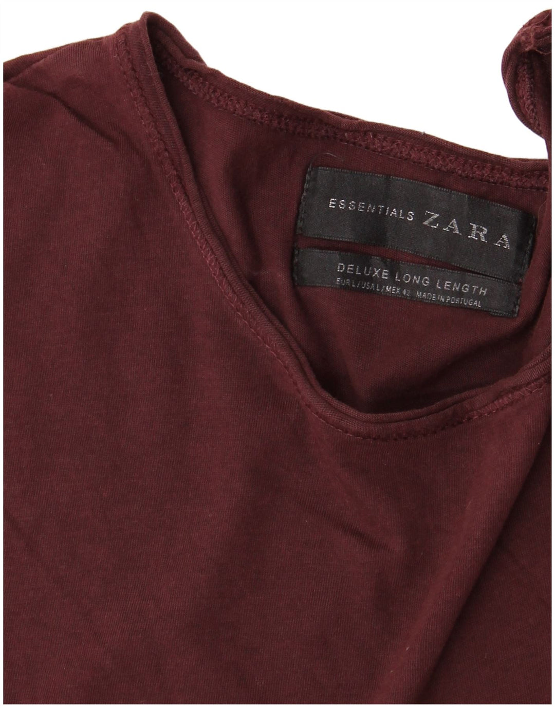 Ανδρικό μακρύ T-Shirt ZARA Top Large Burgundy