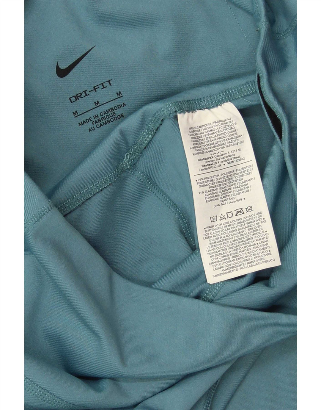 Γυναικεία κολάν Nike Dri Fit UK 12 μεσαίου μπλε πολυεστέρα