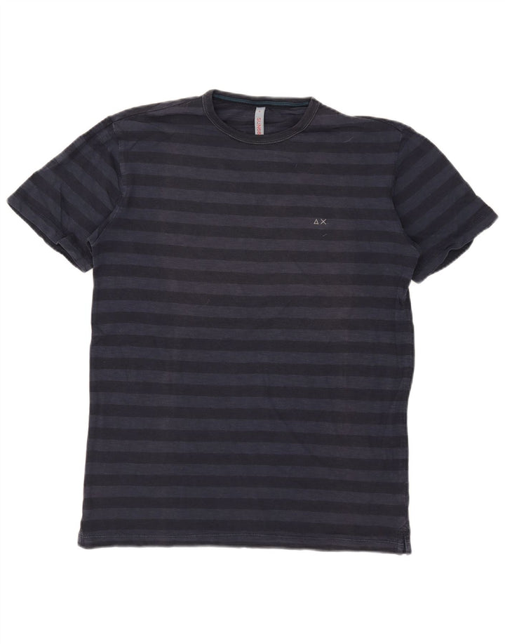 SUN68 Ανδρικό T-Shirt Top Βαμβακερό μεσαίο μπλε ναυτικό ριγέ