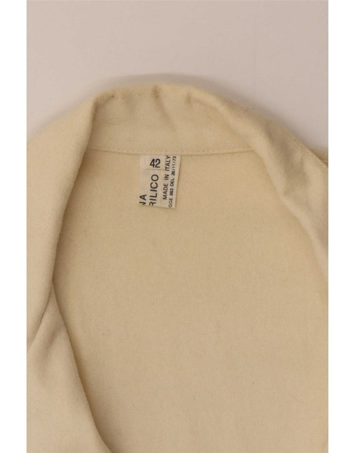 Vintage γυναικείο διπλό μπουφάν Blazer IT 42 Medium Off White Wool