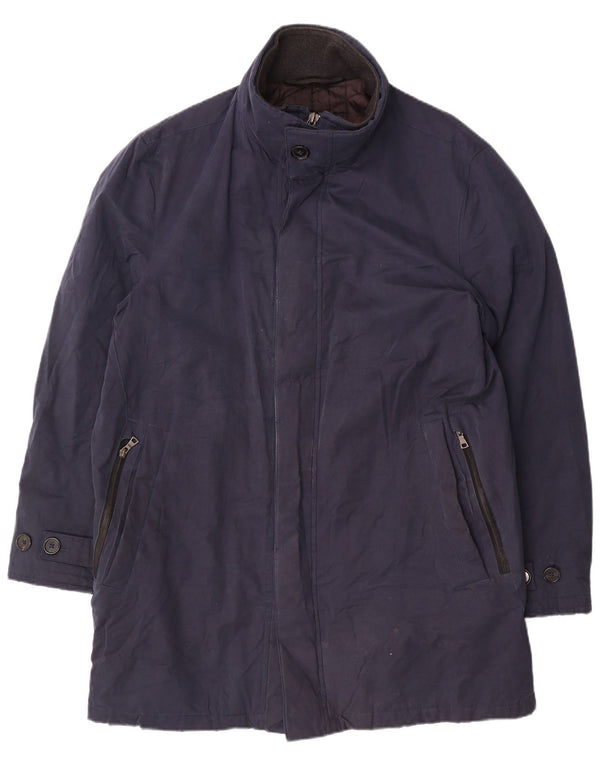 Ανδρικό παλτό αντιανεμικό Marks & Spencer UK 38 Medium Navy Blue Cotton