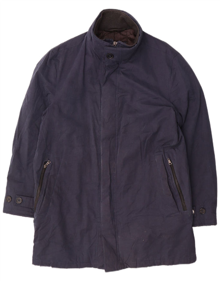 Ανδρικό παλτό αντιανεμικό Marks & Spencer UK 38 Medium Navy Blue Cotton
