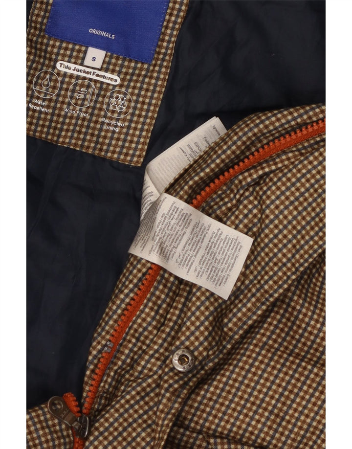 Jack & Jones Ανδρικό μπουφάν με επένδυση UK 36 Small Brown Check Polyester