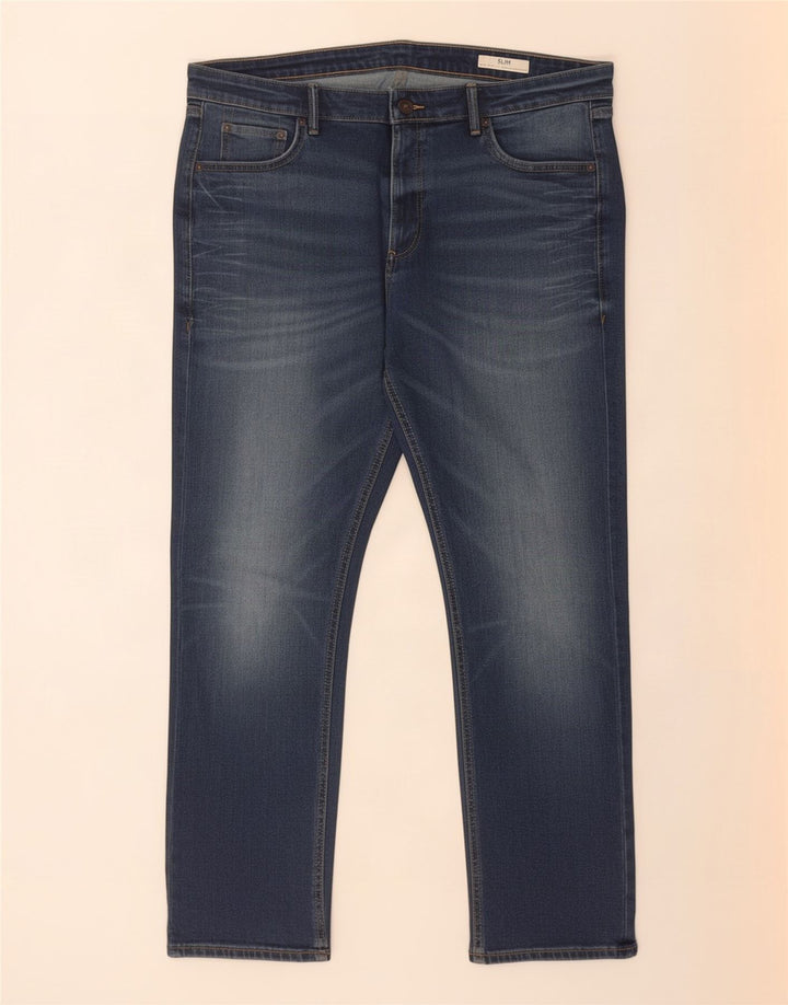 Marks & Spencer Ανδρικό Slim Jeans W38 L29 Μπλε βαμβακερό