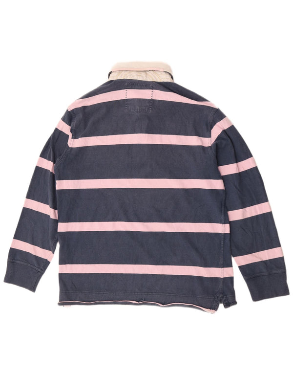 Ανδρικά ρούχα Crew μακρυμάνικο μπλουζάκι ράγκμπι πόλο μεσαίο μπλε ναυτικό ριγέ