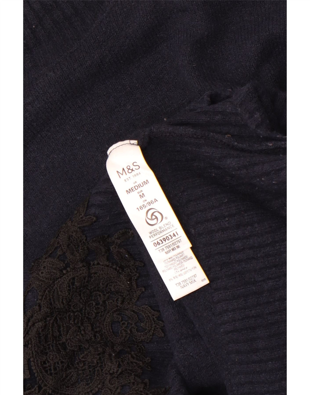 Marks & Spencer Γυναικείο πουλόβερ με λαιμό χελώνα UK 14 Medium Navy Blue