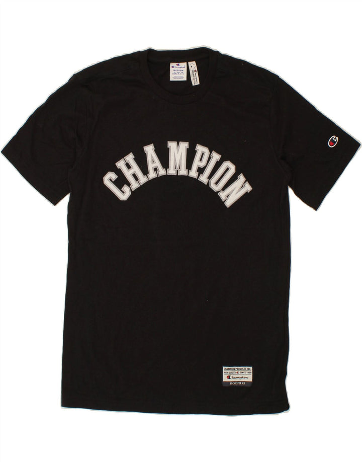 CHAMPION Mens Rochester Graphic T-Shirt Top Medium Black Cotton Vintage Champion and Second-Hand Champion from Messina Hembry 