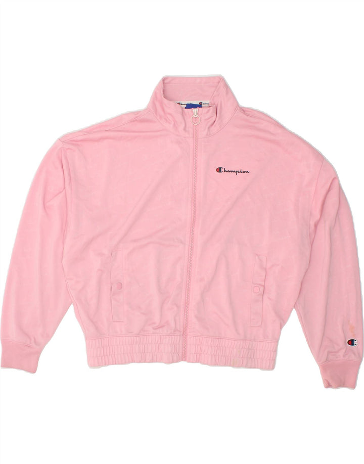 CHAMPION Womens Tracksuit Top Jacket UK 16 Large Pink Polyester Vintage Champion and Second-Hand Champion from Messina Hembry 