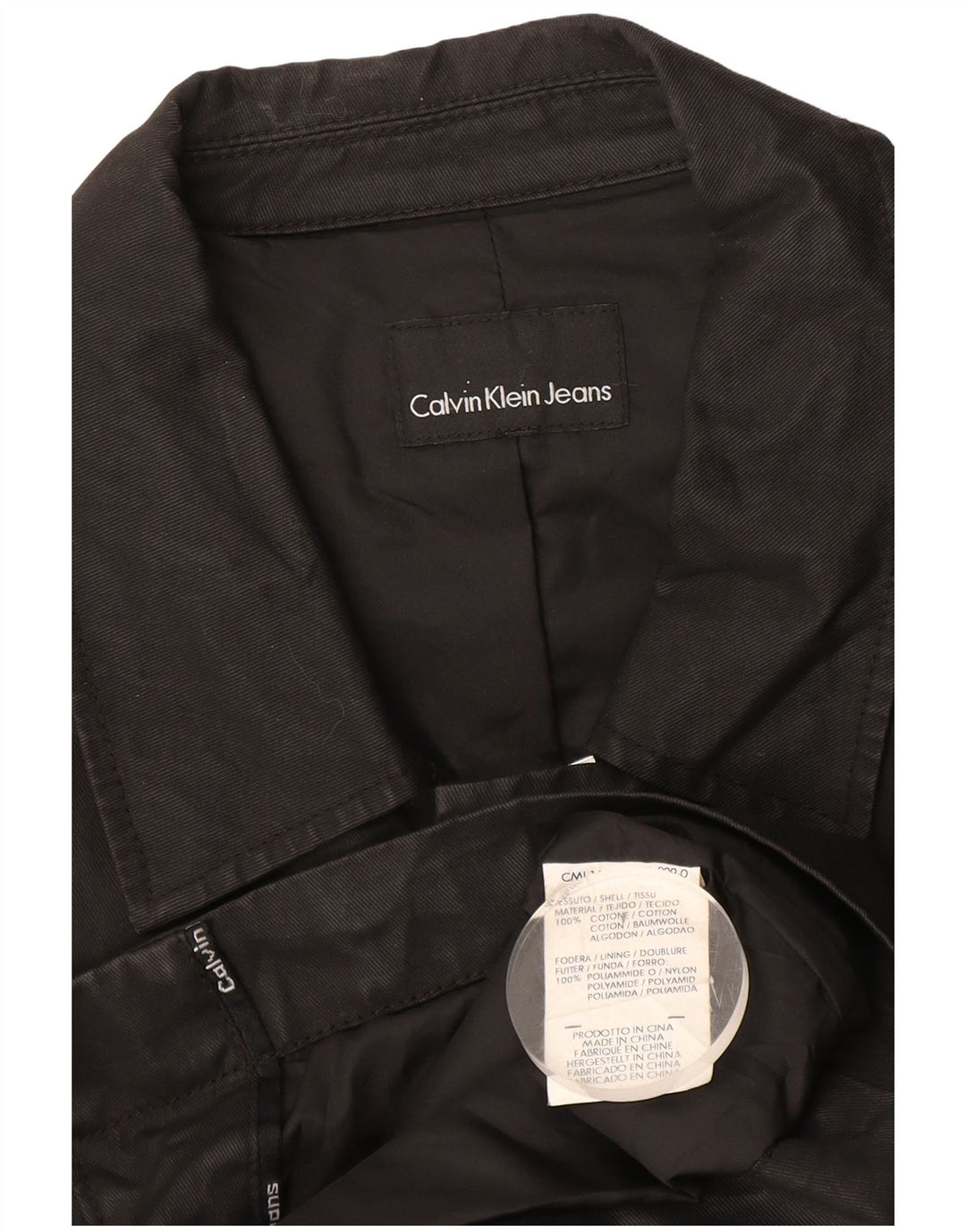 Calvin Klein Ανδρικό Military Jacket UK 38 Medium Black Cotton