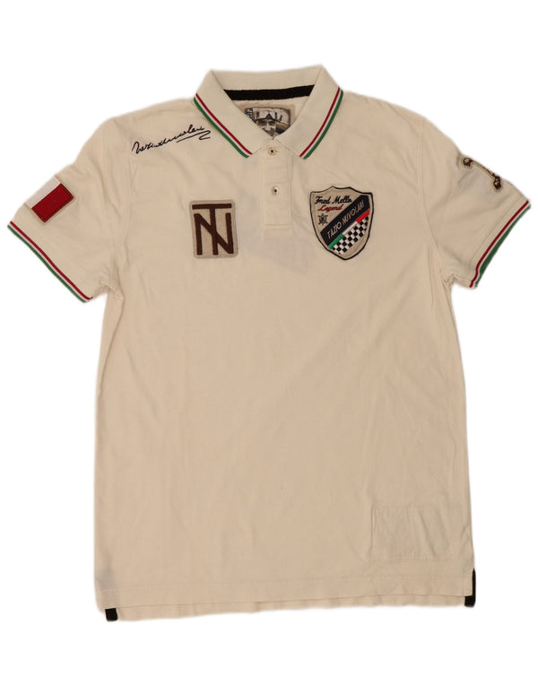 Fred Mello Ανδρικό γραφικό μπλουζάκι πόλο, μεσαίο, βαμβακερό