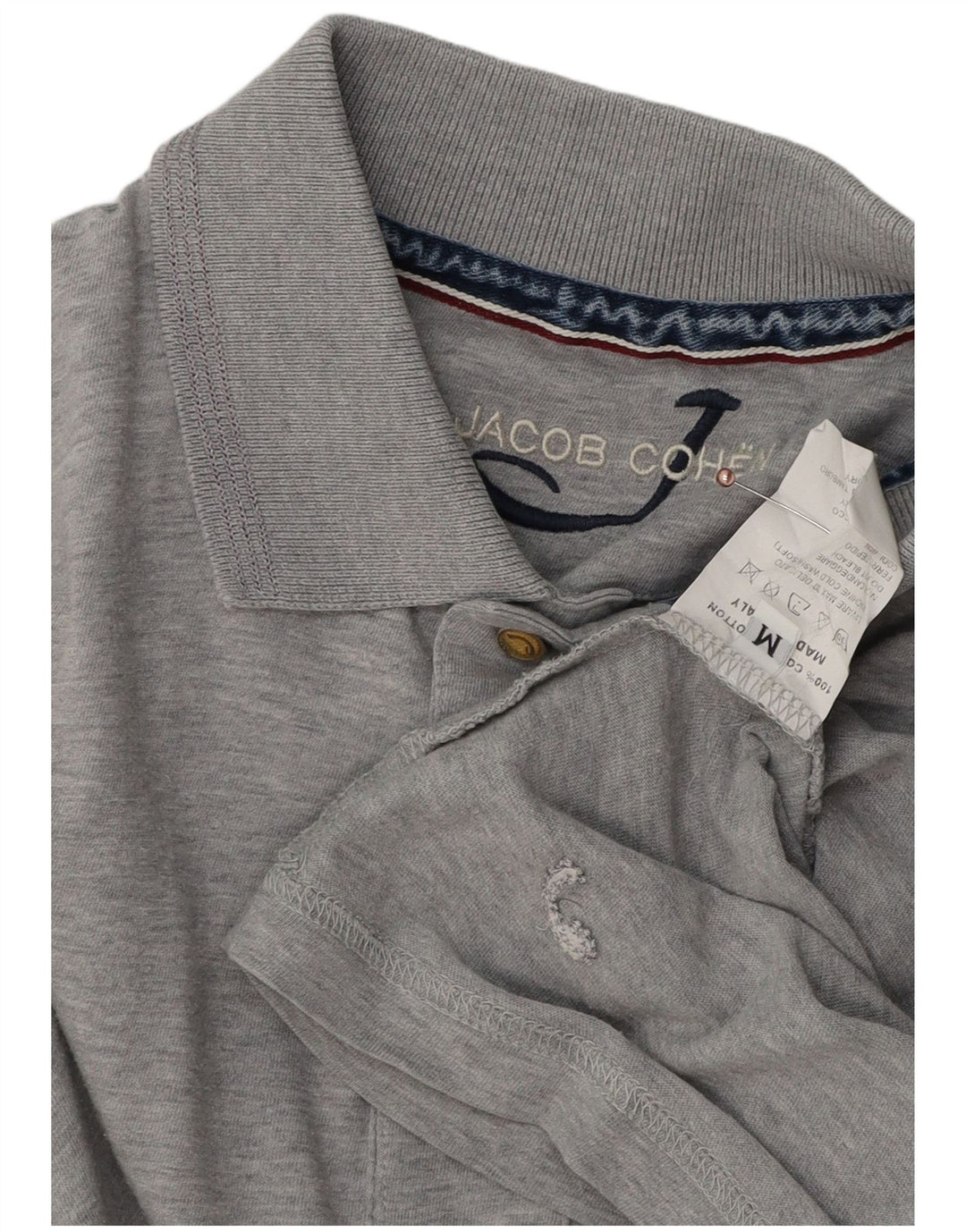 JACOB COHEN Ανδρικό μακρυμάνικο μπλουζάκι πόλο, βαμβακερό σε μεσαίο γκρι