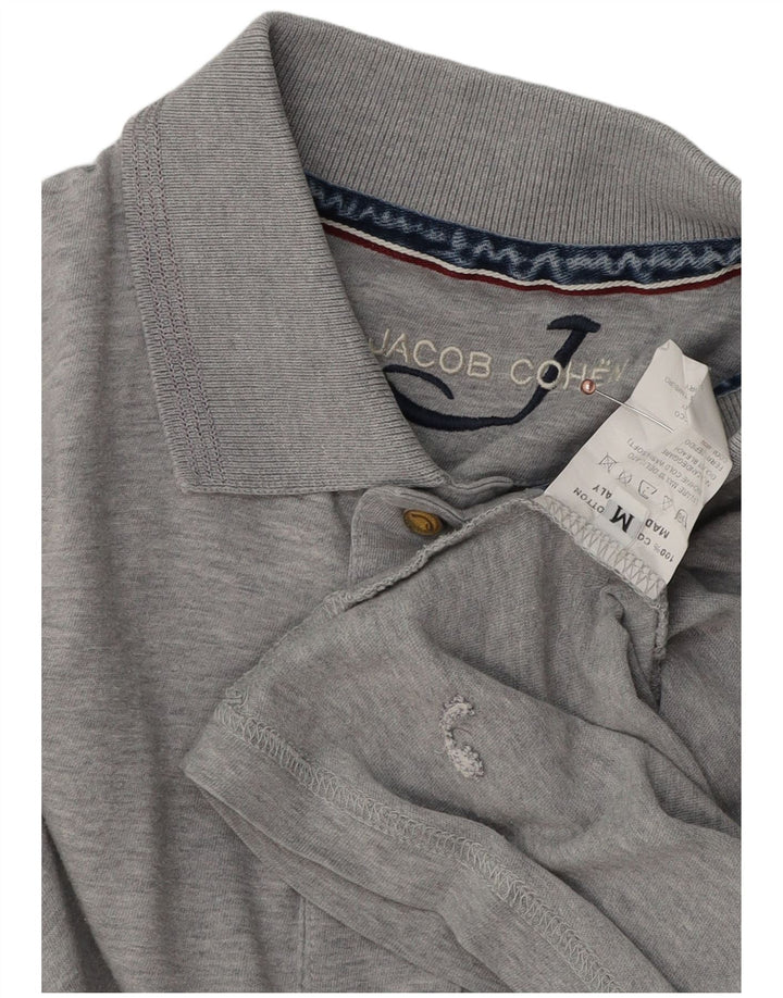 JACOB COHEN Ανδρικό μακρυμάνικο μπλουζάκι πόλο, βαμβακερό σε μεσαίο γκρι
