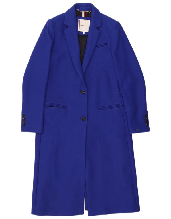 Tommy Hilfiger Γυναικείο Πανωφόρι UK 10 Small Blue Wool