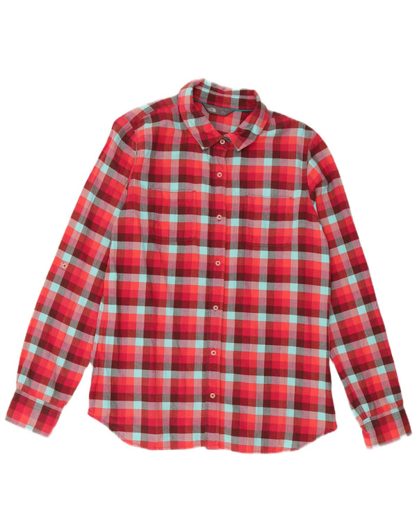 Γυναικείο πουκάμισο North Face Flannel UK 16 Large Red Check Cotton