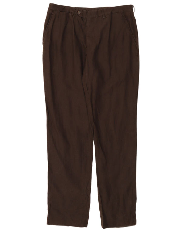 MASSIMO DUTTI Γυναικείο ίσιο παντελόνι Chino EU 44 μεγάλο W34 L30 καφέ