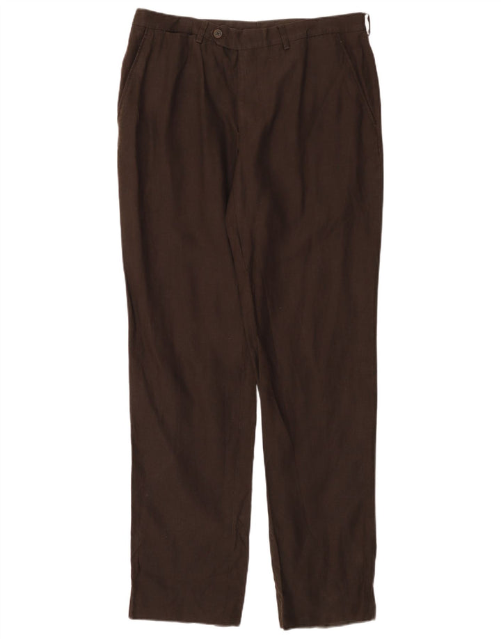 MASSIMO DUTTI Γυναικείο ίσιο παντελόνι Chino EU 44 μεγάλο W34 L30 καφέ