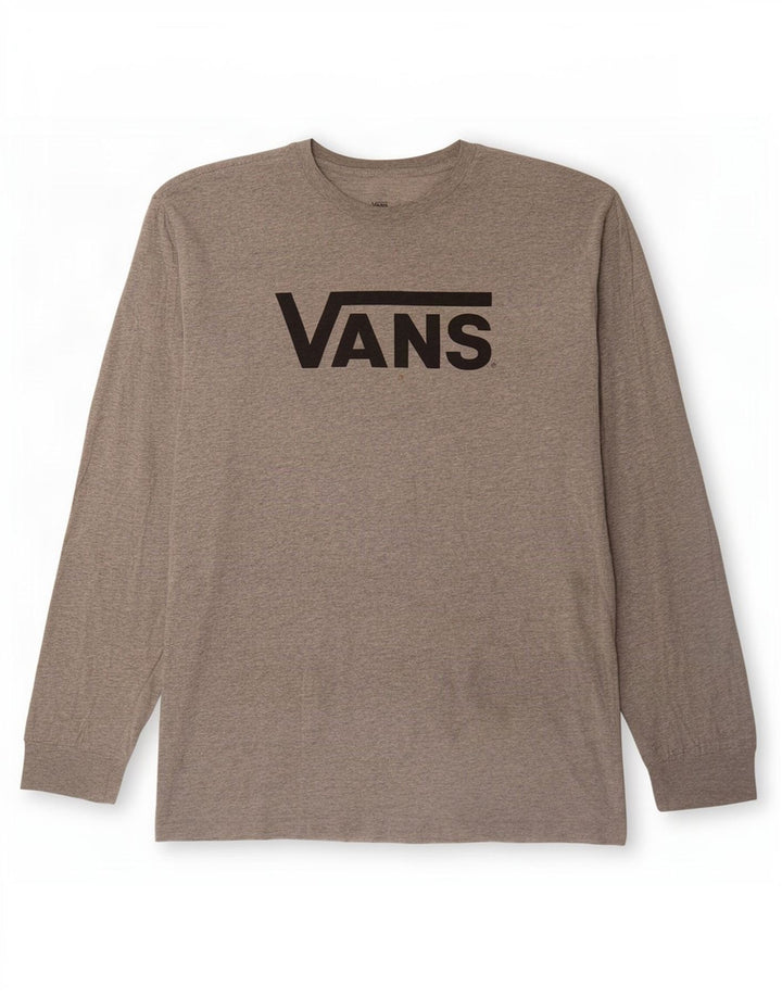 Ανδρικό Vans Κλασική Εφαρμογή γραφικό τοπ μακρυμάνικο μεγάλο γκρι βαμβακερό