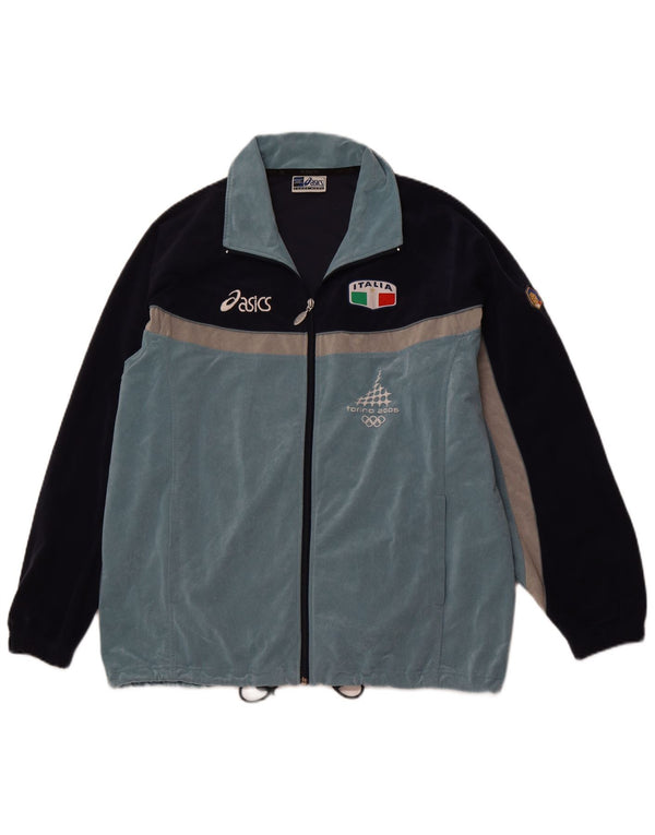 Ανδρική αθλητική φόρμα ASICS Top Jacket Large Blue Colourblock Polyester Sports