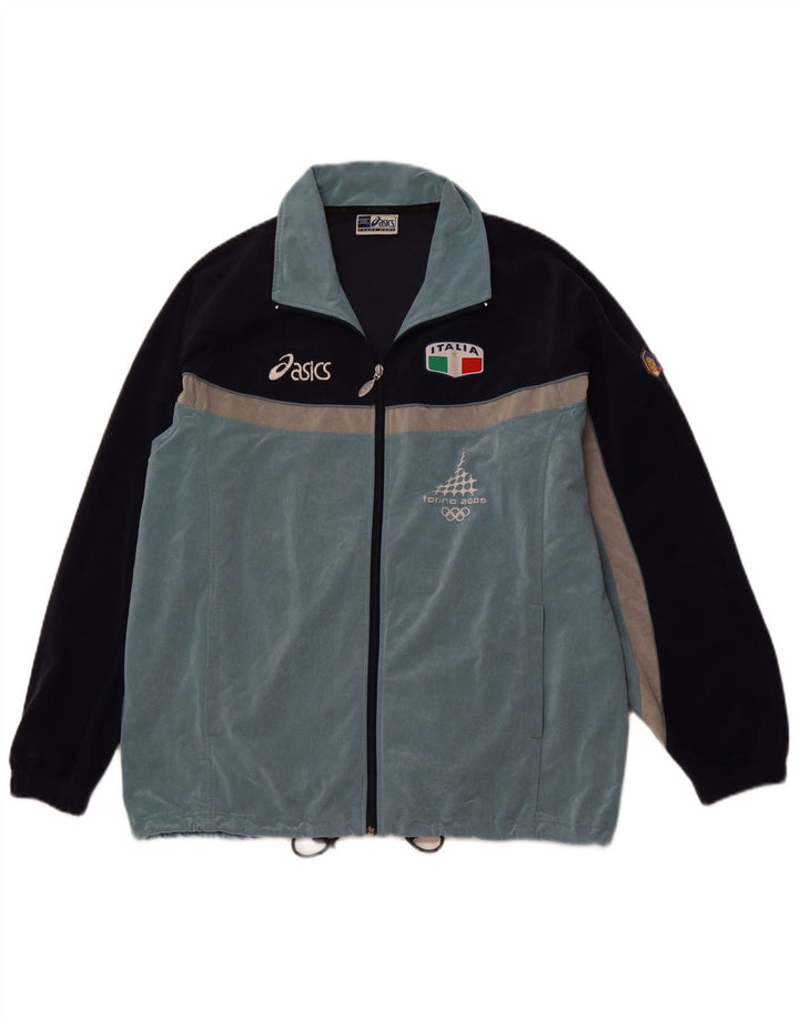 Ανδρική αθλητική φόρμα ASICS Top Jacket Large Blue Colourblock Polyester Sports