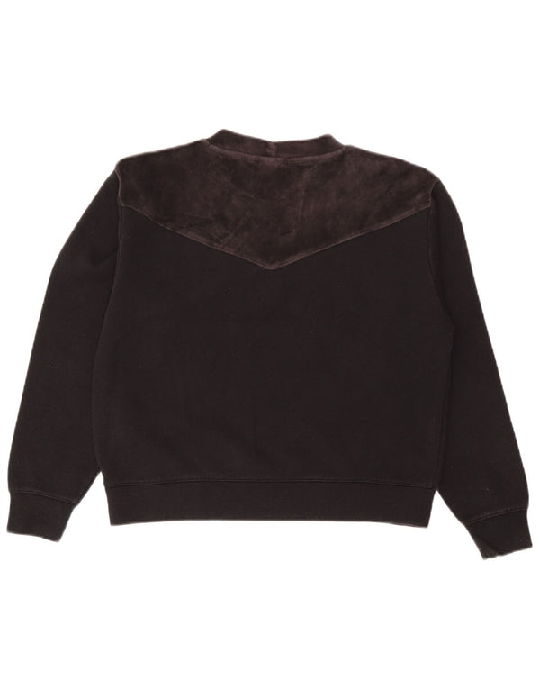 Champion Γυναικεία Crop Graphic Φούτερ Jumper UK 10 Small Black Cotton