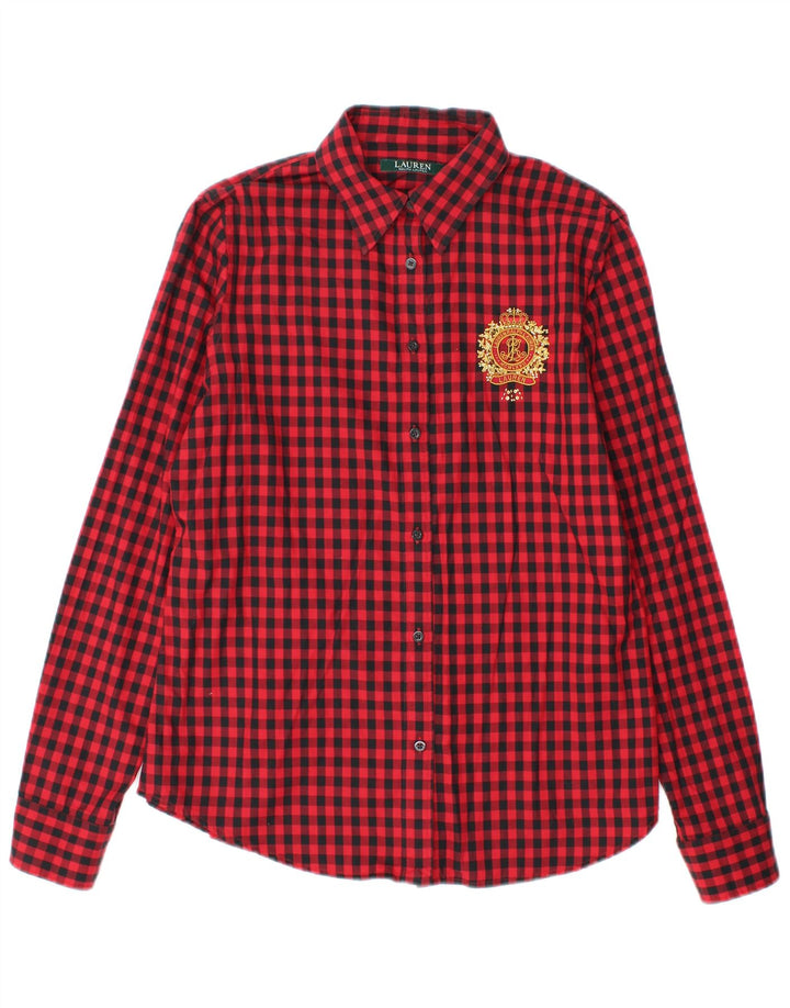 Γυναικείο πουκάμισο Ralph Lauren UK 14 Μεσαίο κόκκινο βαμβακερό Gingham