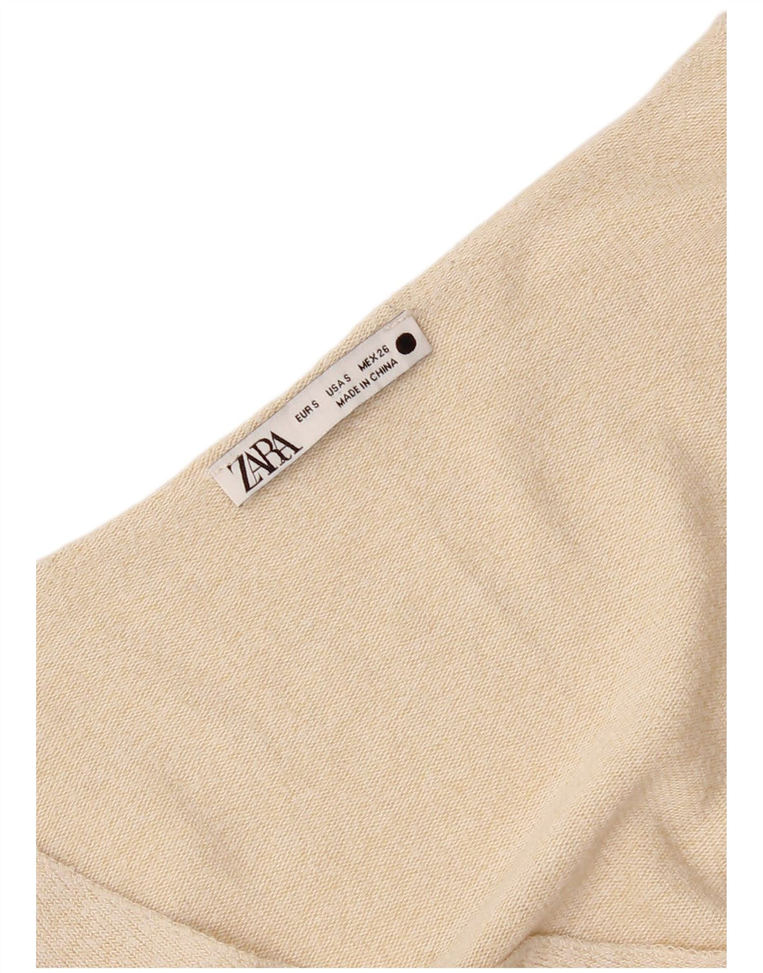 Zara Γυναικείο τοπ μακρυμάνικο UK 10 Small Beige