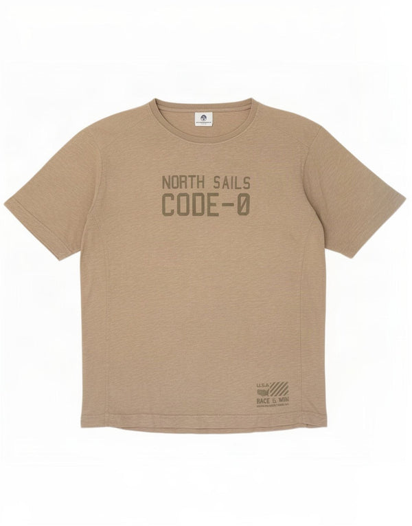 Ανδρικό γραφικό T-Shirt North Sails Top XL Χακί βαμβακερό