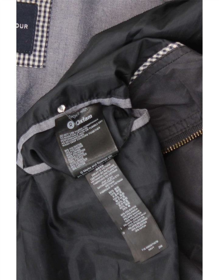 Marks & Spencer Mens Blue Harbor Bomber Jacket 2XL Navy Polyester