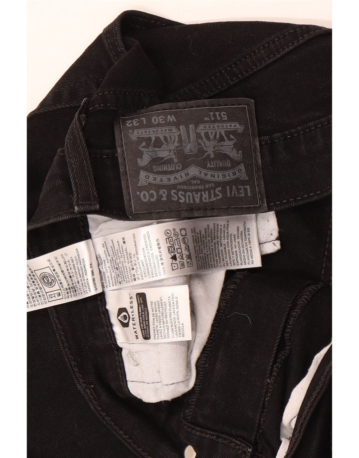 Levi's Mens 511 Slim Jeans W30 L32 Μαύρο βαμβακερό