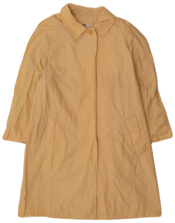 Aquascutum Womens Oversized Trench Coat UK 12 Medium Yellow Cotton