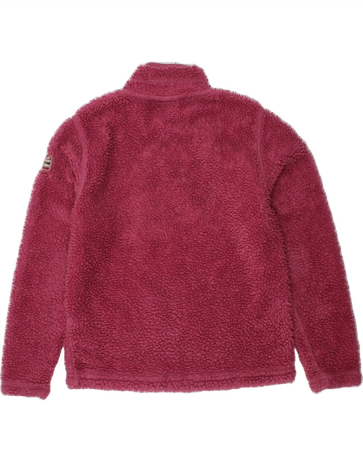 NAPAPIJRI Boys Zip Neck Fleece Jumper 9-10 Years Red Polyester Vintage Napapijri and Second-Hand Napapijri from Messina Hembry 