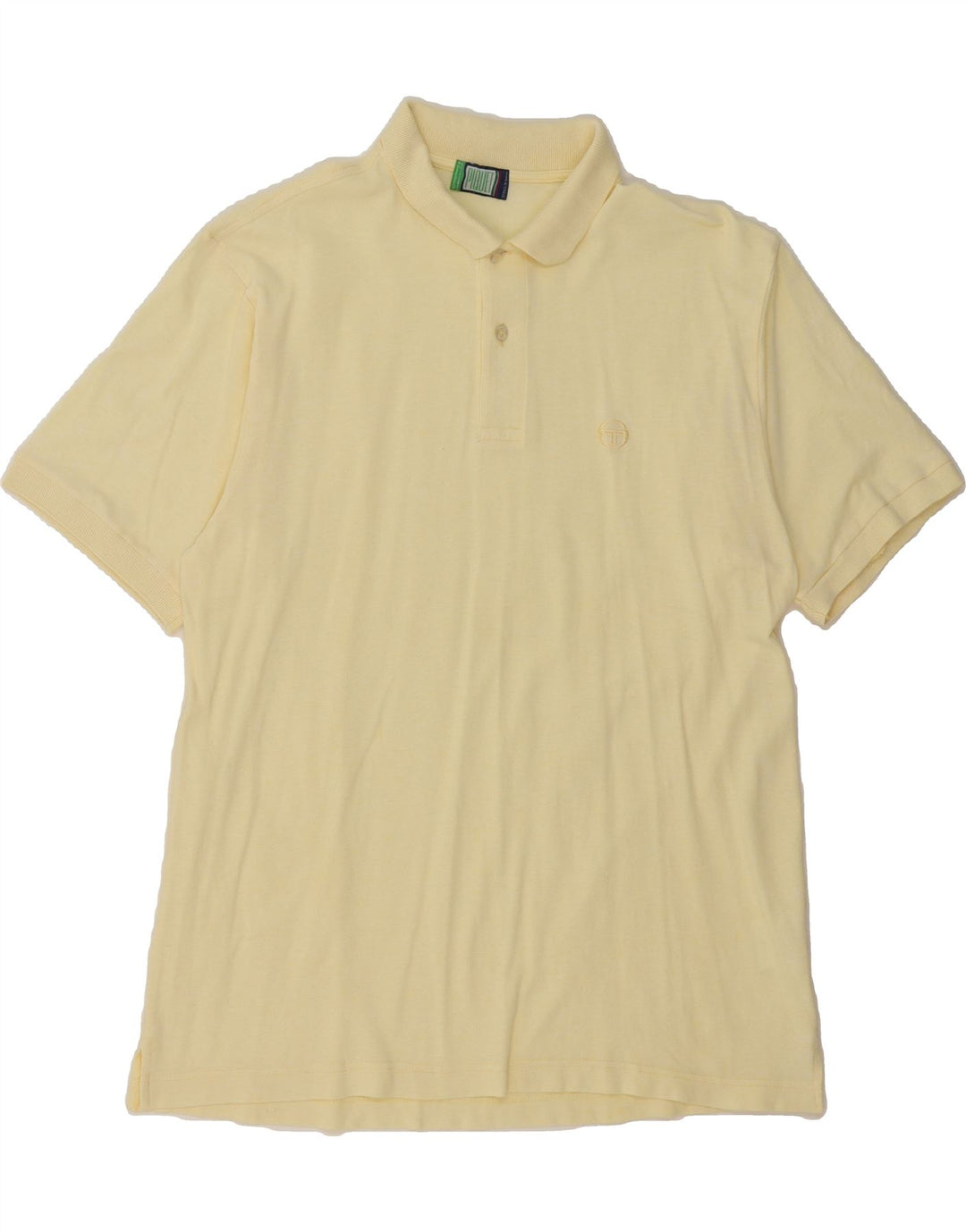 SERGIO TACCHINI Mens Polo Shirt IT 52 Large Yellow Cotton Vintage Sergio Tacchini and Second-Hand Sergio Tacchini from Messina Hembry 