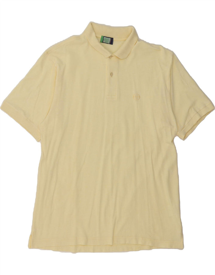 SERGIO TACCHINI Mens Polo Shirt IT 52 Large Yellow Cotton Vintage Sergio Tacchini and Second-Hand Sergio Tacchini from Messina Hembry 
