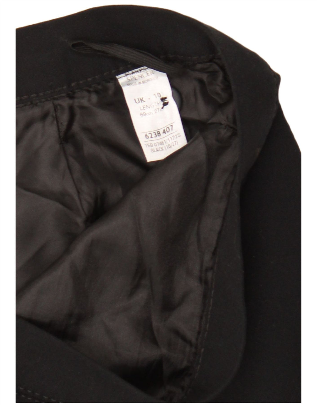 Marks & Spencer Γυναικεία Pencil Φούστα UK 10 Small W28 Black Polyester