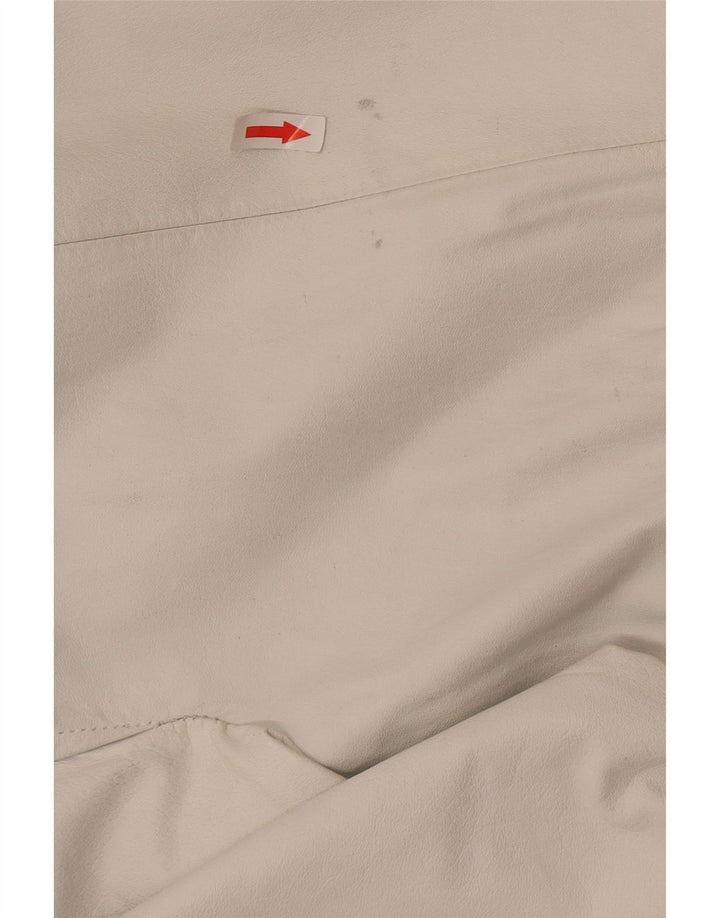 Vintage Γυναικείο Military Δερμάτινο Μπουφάν EU 42 Large White Leather