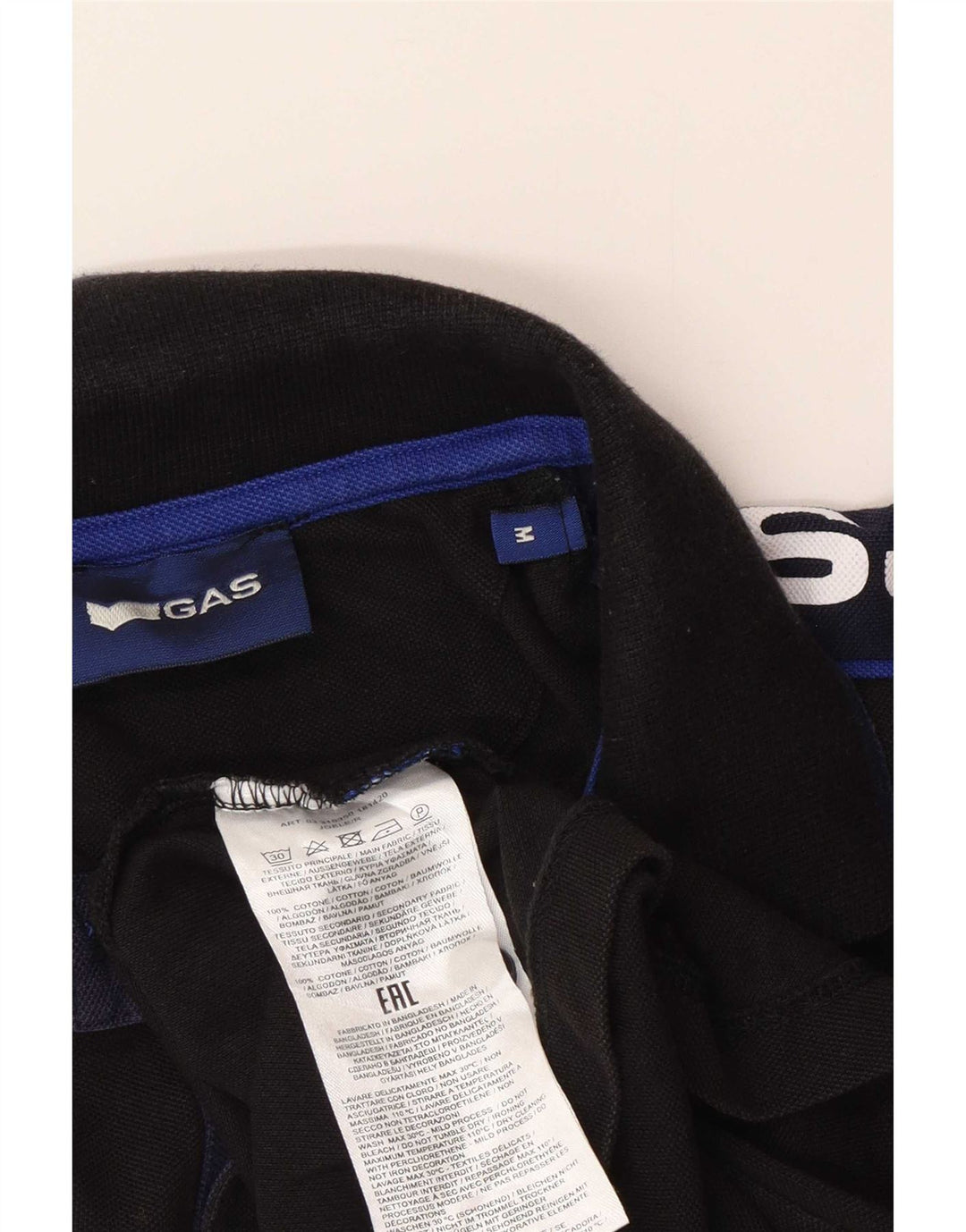Ανδρικό πουκάμισο Gas Graphic Polo, μεσαίο μαύρο χρώμα, βαμβακερό