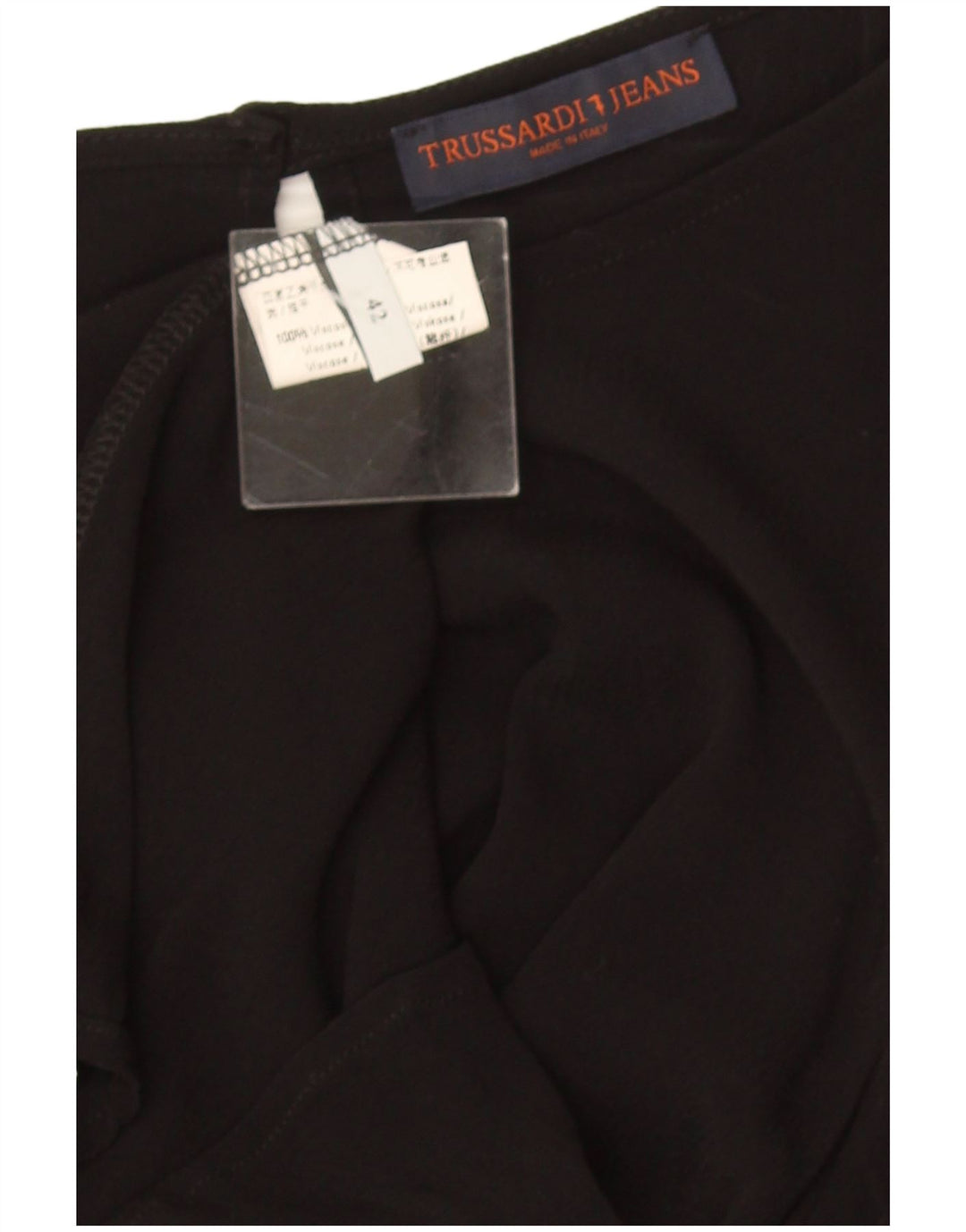 Trussardi Jeans Γυναικεία μακρυμάνικη μπλούζα Top IT 42 μεσαία μαύρη βισκόζη